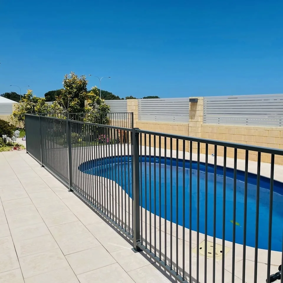 Aluminium pool fencing around a home pool